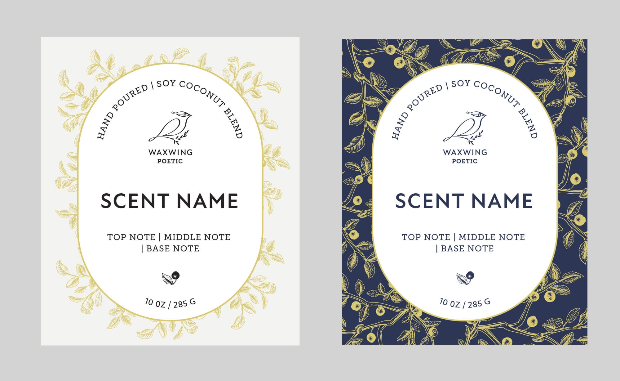 wax wing poetic label design premium