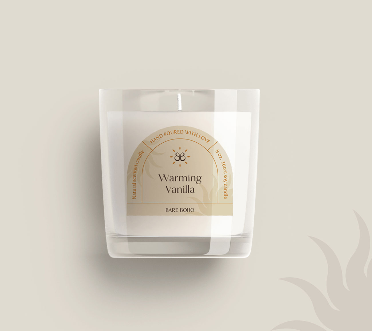 candle label for a boho brand