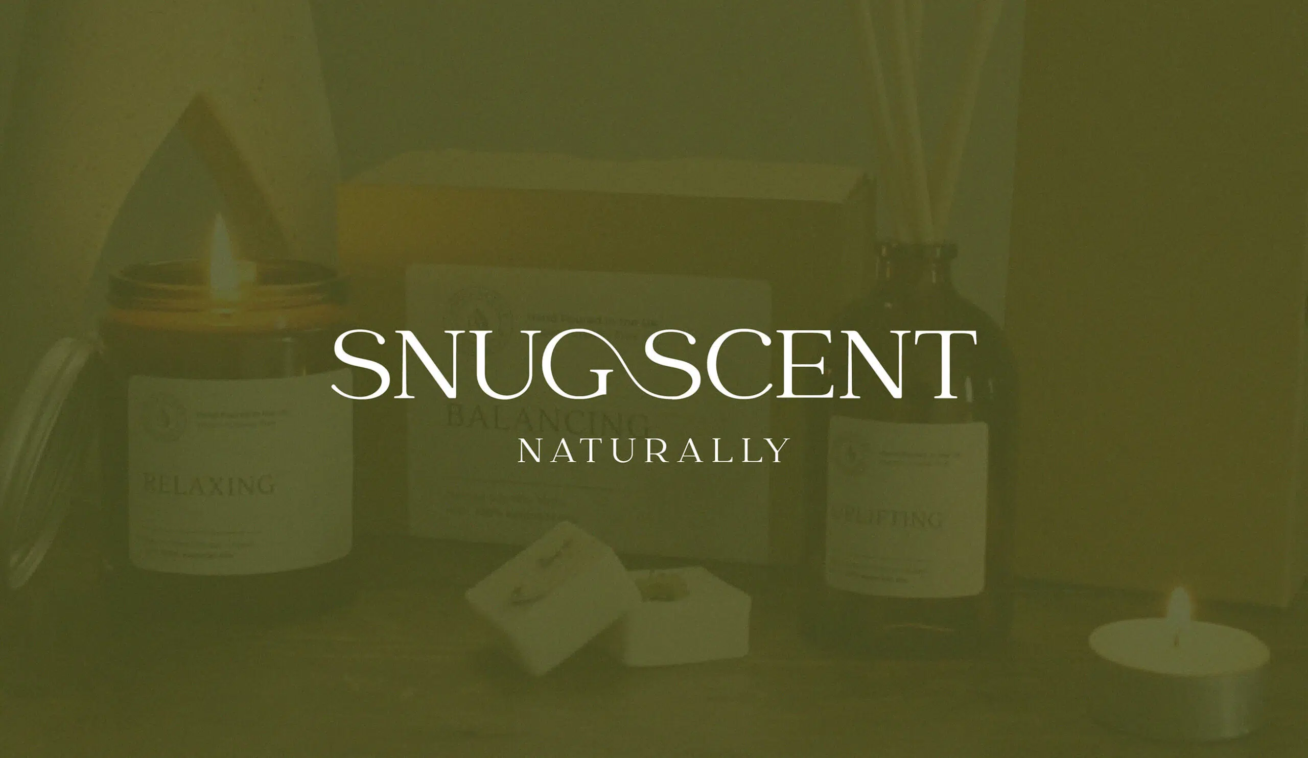 snug scent candle brand identity