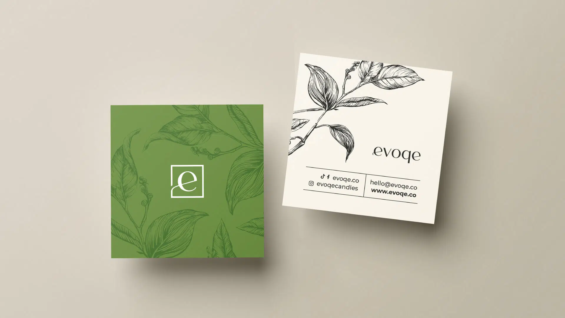 business card for a candle brand