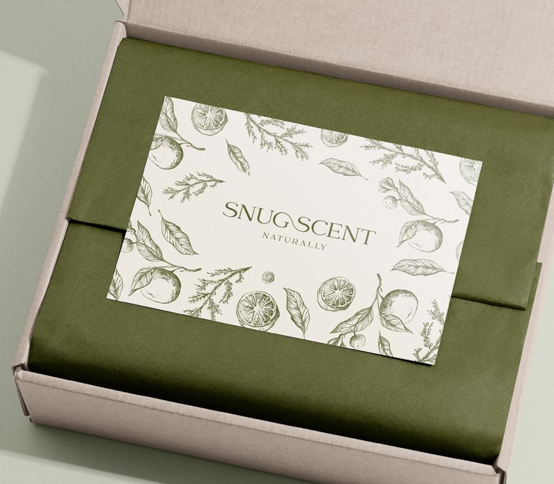 snug scent brand identity for a candle business