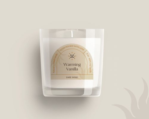 candle label for a boho brand