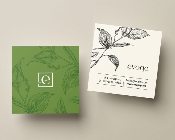 business card for a candle brand