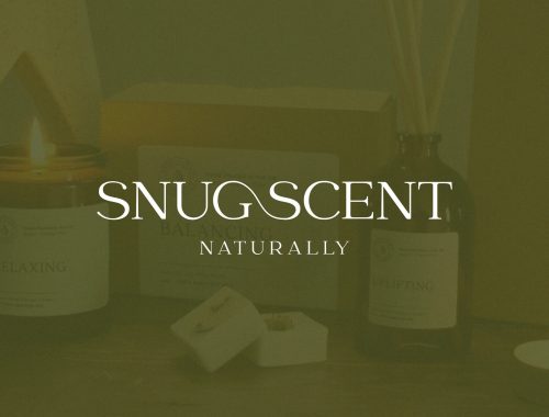 snug scent candle brand identity