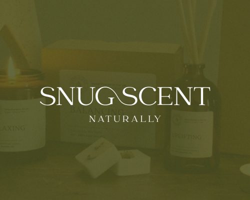 snug scent candle brand identity