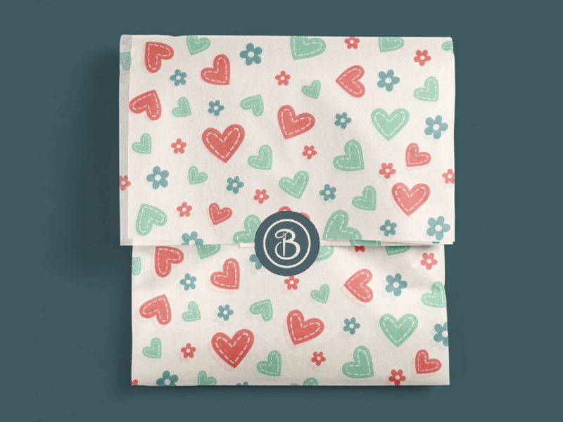 Tissue design with a hand-drawn pattern