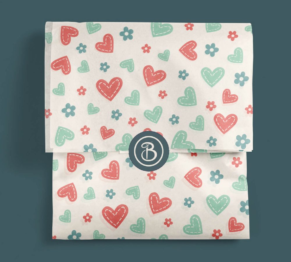 Tissue design with a hand-drawn pattern